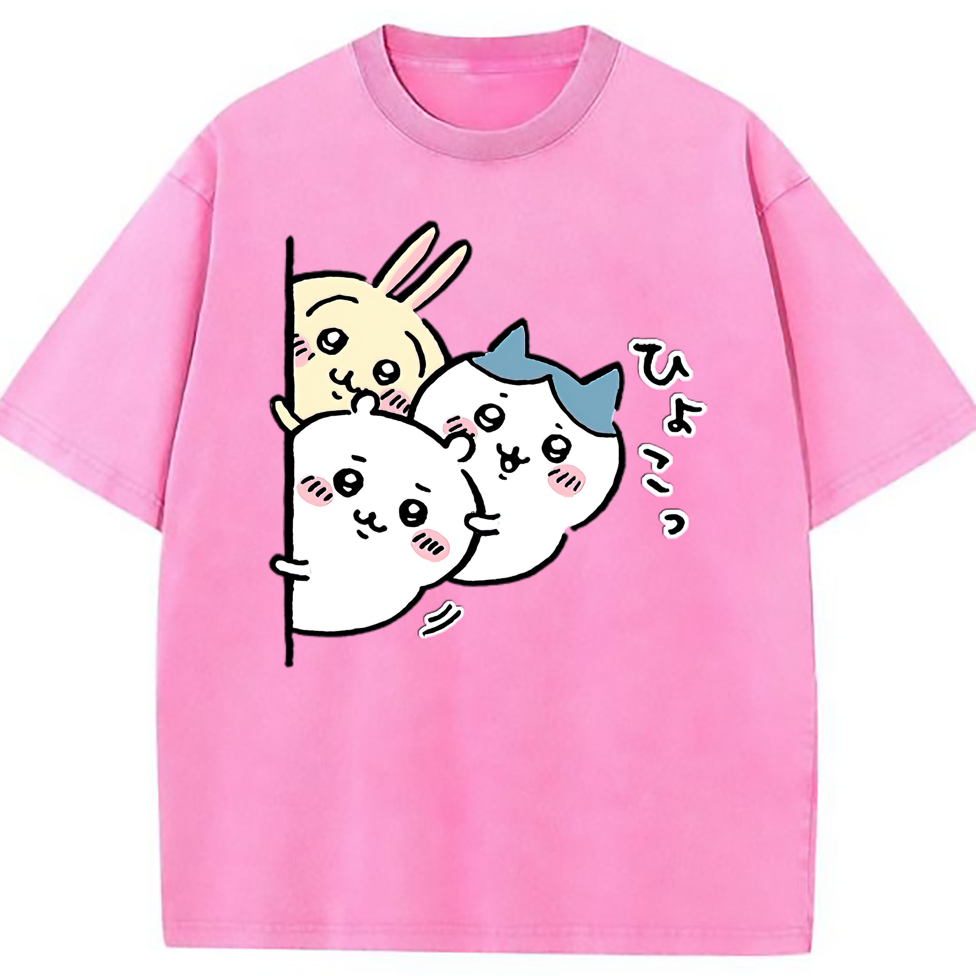 （画像用） ちいかわ うさぎ Chii-kawa usagi 綿100% ヴィンテージ風 半袖Tシャツ（フロントプリント）